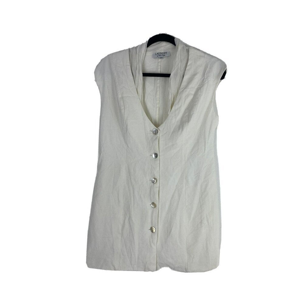 Vintage Laundry by Shelli Segal White Vest/Mini Dress Women's XS/Small Dress - Picture 3 of 5